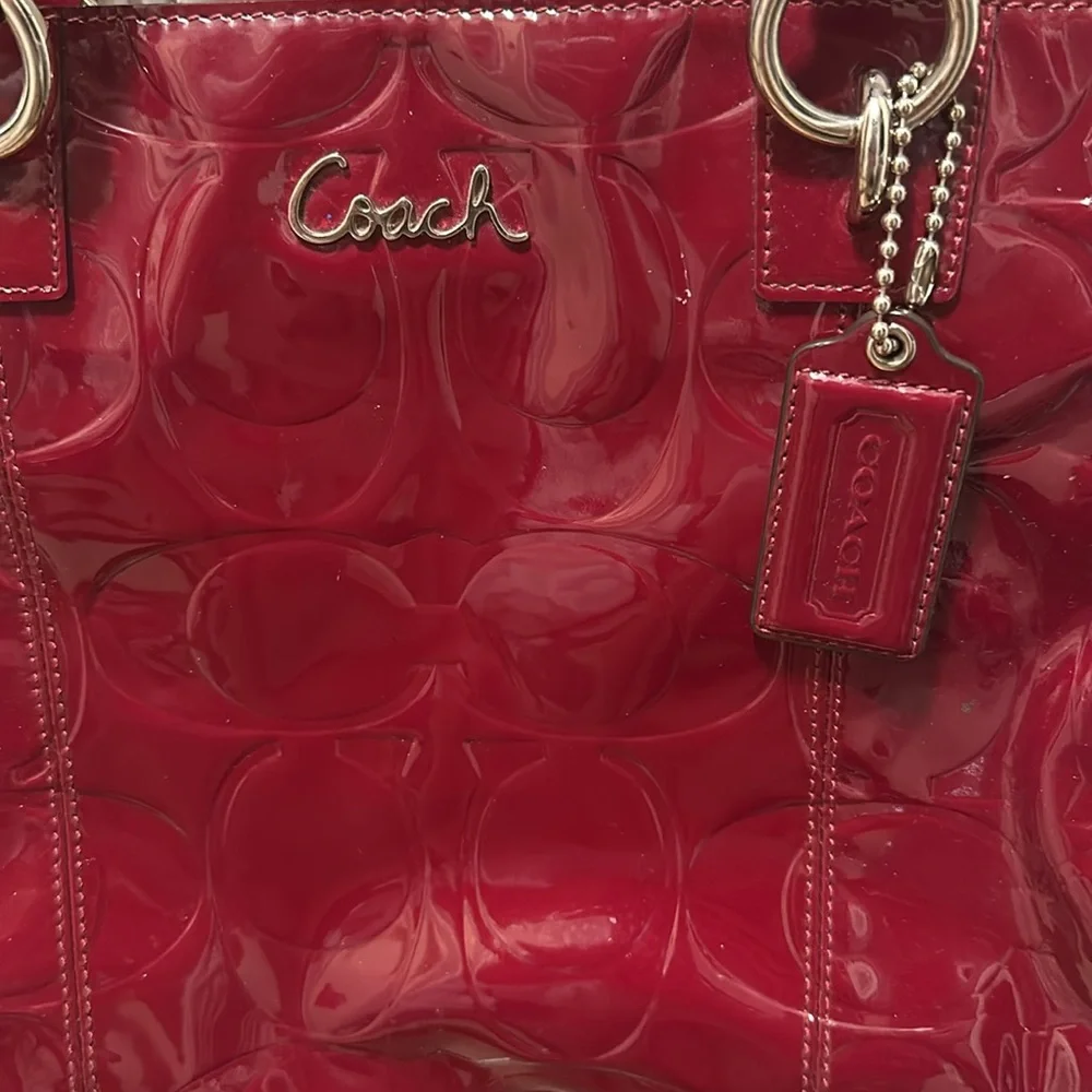 Red authentic Coach purse - Picture 2 of 8